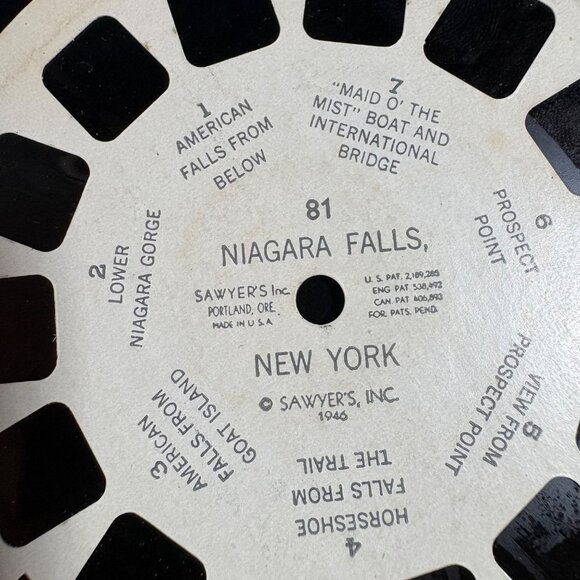 Vintage 1946 View-Master Reel 81 Niagara Falls Kodachrome 3D Images By Sawyers I - Picture 2 of 3